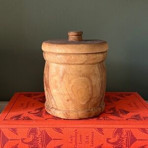Vintage Wooden Jar with Lid